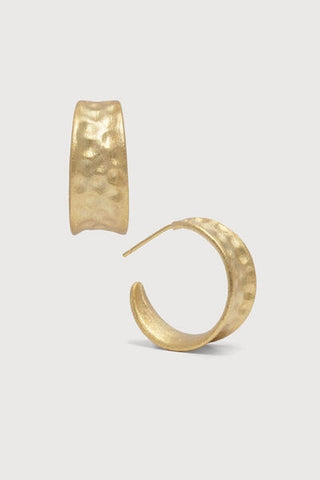 Saachi Ready to Ship Hammered Hoop Earrings