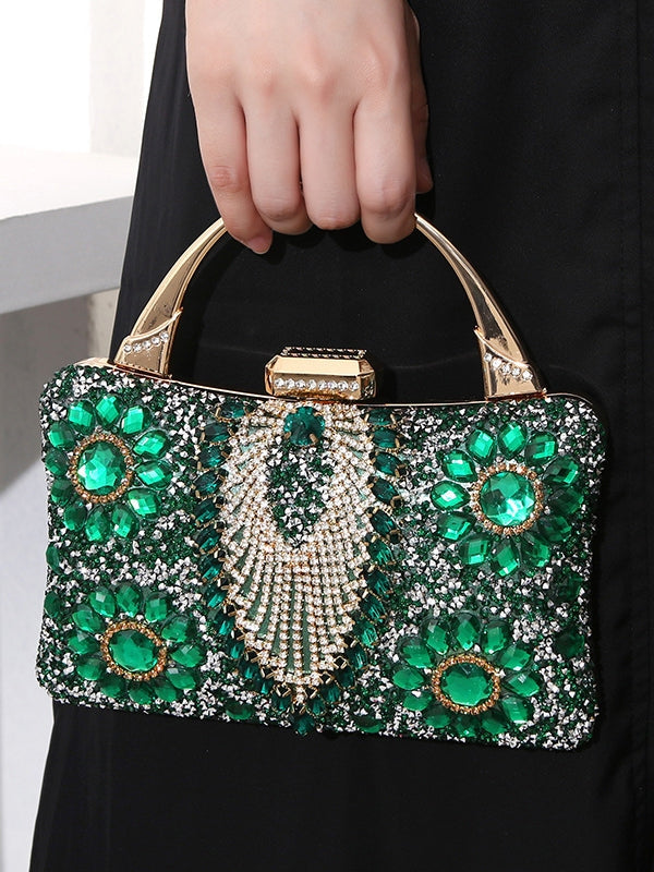 Ready to Ship Rhinestone Bag - Green