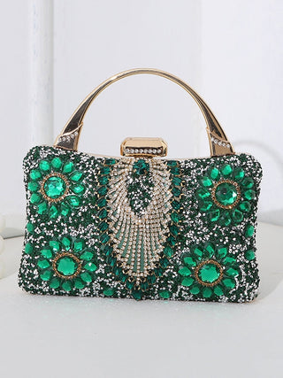 Ready to Ship Rhinestone Bag - Green