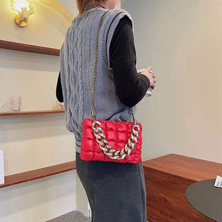 Ready to Ship Chain Crossbody Bag - Red