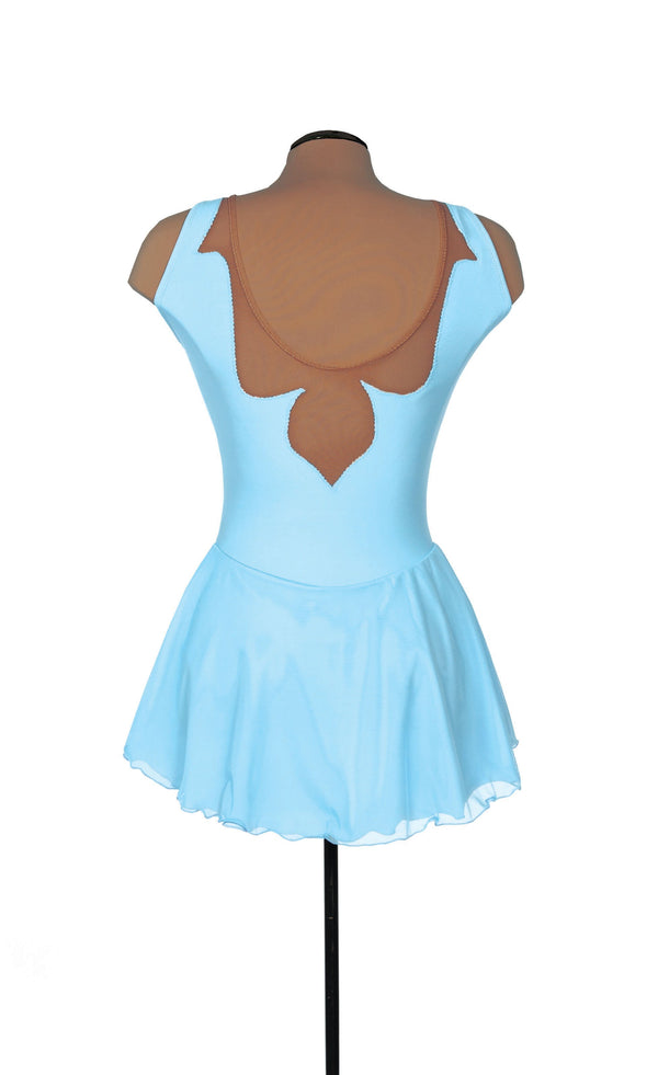 Solitaire Ready to Ship Fancy Cutwork Unbeaded Skating Dress - Light Blue