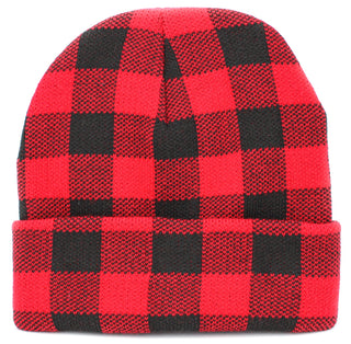 CC Beanie Ready Ship Red Buffalo Plaid Beanie