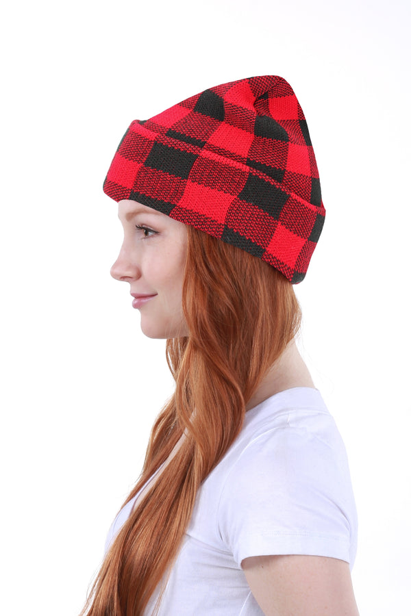 Ready to Ship Red Buffalo Plaid Beanie