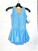 Solitaire Ready to Ship Fancy Cutwork Unbeaded Skating Dress - Light Blue