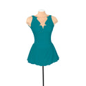 Solitaire Ready to Ship Fancy Cutwork Unbeaded Skating Dress - Teal