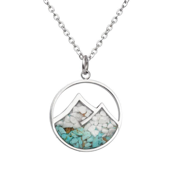 Ready to Ship Mountain & Earth Round Necklace m