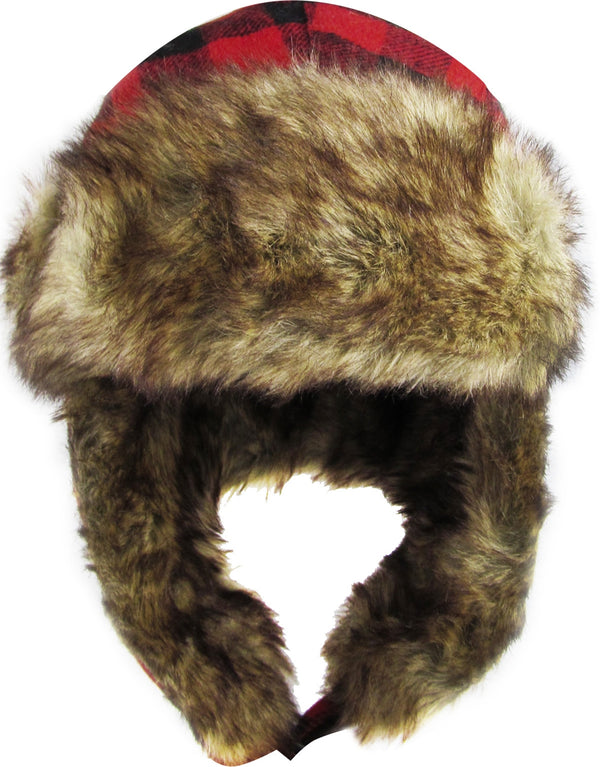 Ready to Ship Red Buffalo Plaid Trapper Hat