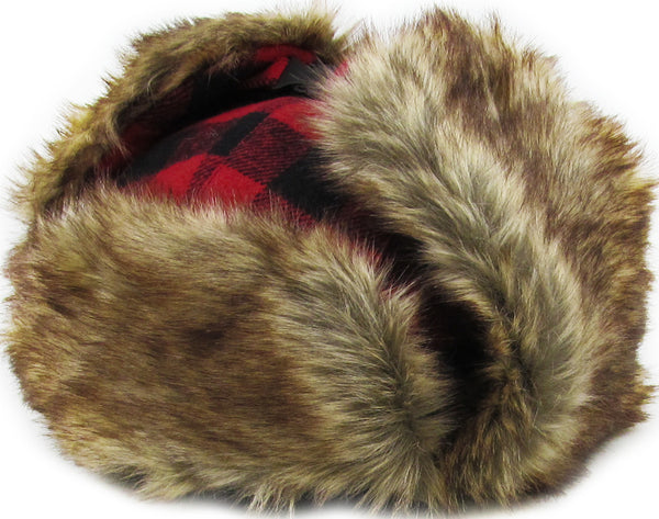 Ready to Ship Red Buffalo Plaid Trapper Hat