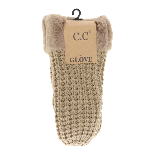 CC Beanie Ready to Ship Waffle Knit Mittens - Mocha