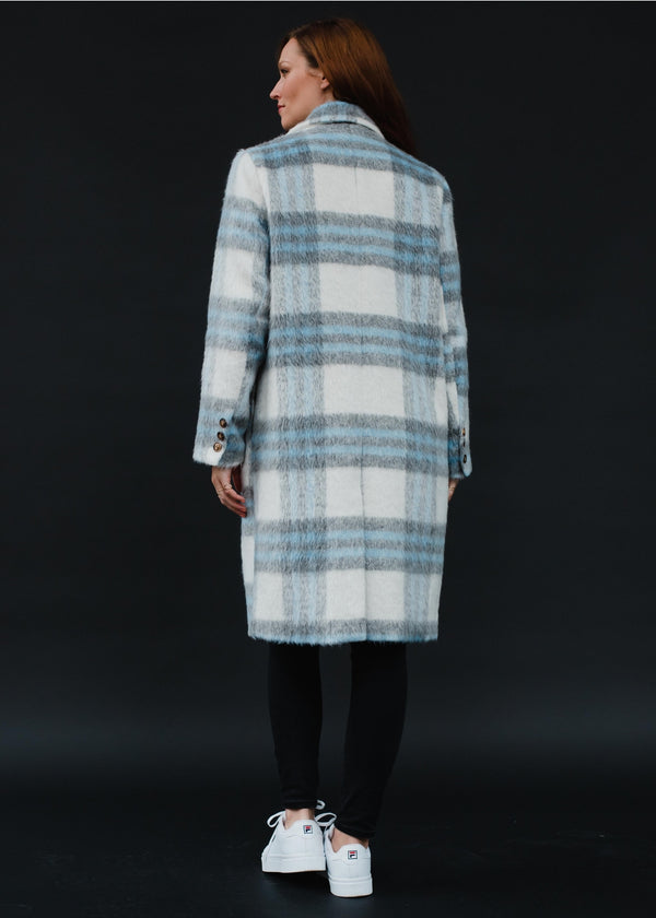 Ready to Ship Plaid Wool Blend Button Coat