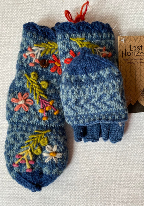 Lost Horizons Ready to Ship Wool Flip Mittens - Sadie Blue