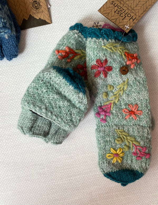 Lost Horizons Ready to Ship Wool Flip Mittens - Sadie Mint