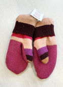 Made Again Upcycled Sweater Mittens - Brown Stripe