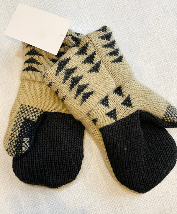 Made Again Upcycled Sweater Mittens - Tan