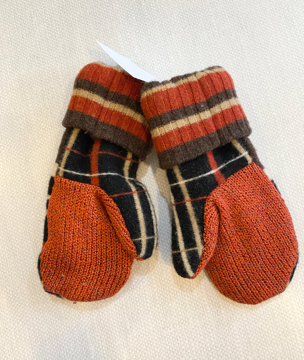 Made Again Upcycled Sweater Mittens - Pumpkin Spice