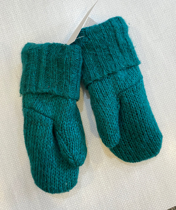 Made Again Upcycled Sweater Mittens - Emerald