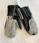 Made Again Upcycled Sweater Mittens - Black Stripe