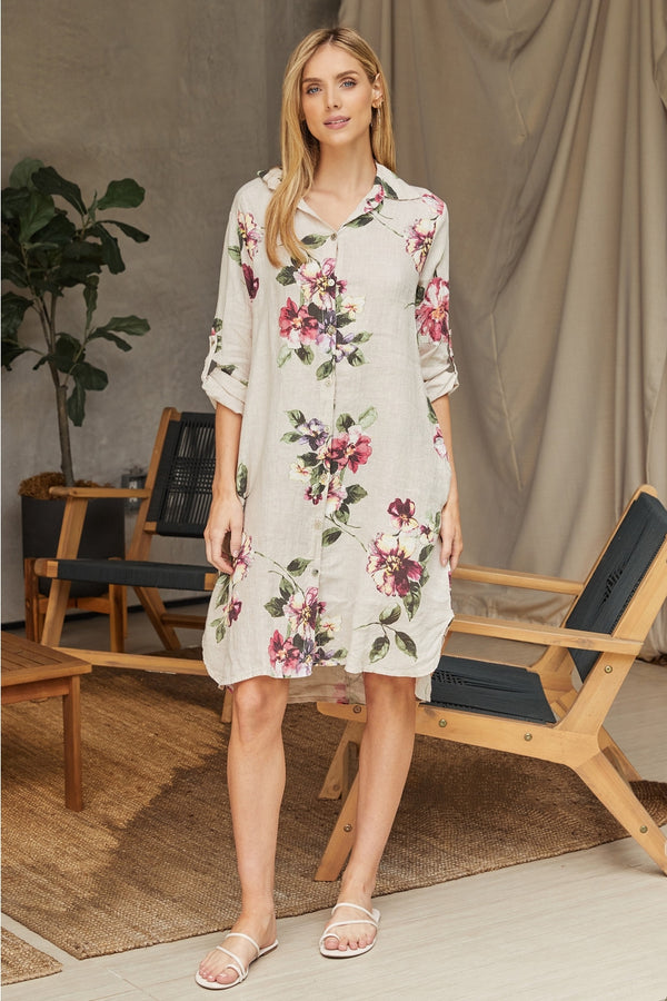 MM Ready to Ship Floral Linen Dress