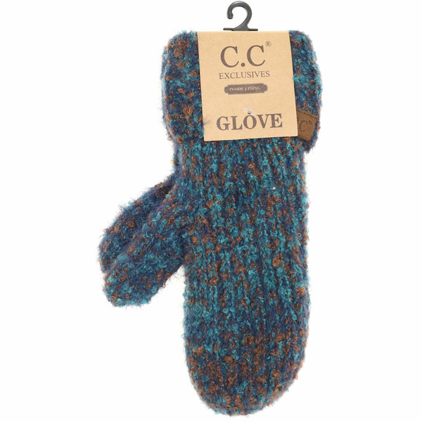 CC Beanie Ready to Ship Boucle Cuff Mittens - Teal