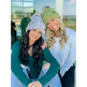 CC Beanie Ready Ship Mohair Pom Hat - Ivory