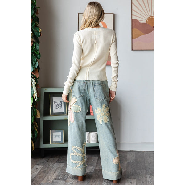 Ready to Ship Flower Patch Jeans