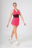 Mondor Signature #2606 Beaded Skating Dress - Shocking Coral