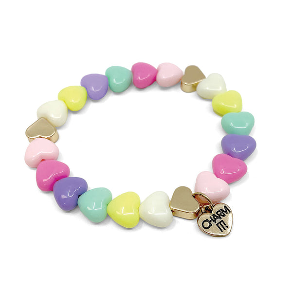 CHARM IT! Pastel Heart Stretch Bracelet