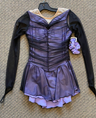 Solitaire Ready to Ship Shadow Color Unbeaded Skating Dress - Purple