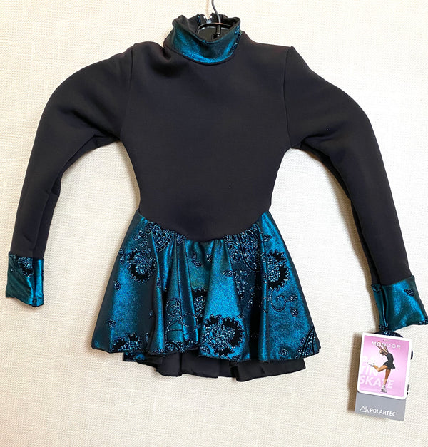 Mondor Ready to Ship Polartec Skating Dress - Turquoise Black