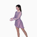 Solitaire Ready to Ship Asymmetrical Unbeaded Skating Dress - Lavendar