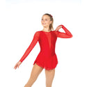 Solitaire Deep V Unbeaded Skating Dress - Red