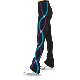 Jerry's Ready to Ship Ribbonette Fleece Crystal Skating Pants - Purple/Ocean