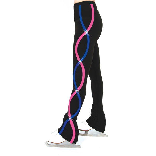 Jerry's Ready to Ship Ribbonette Fleece Crystal Skating Pants - Royal/Pink