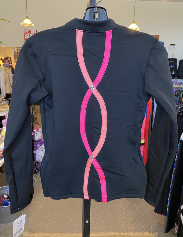 Jerry's Ready to Ship Fleece Ribbonette Crystal Skating Jacket - Pink/Coral