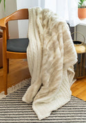 Faux Fur Cable Knit Throw