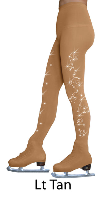 CN Over the Boot Skating Tights w/ Swirl Crystals