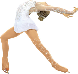 Buy medium-tan CN Ready to Ship Over the Boot Skating Tights w/ Scattered Crystals