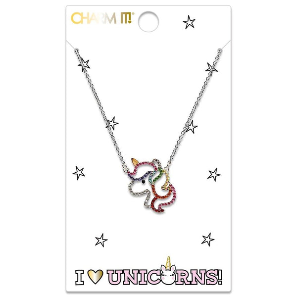 Charm It! Rhinestone Necklace - Unicorn